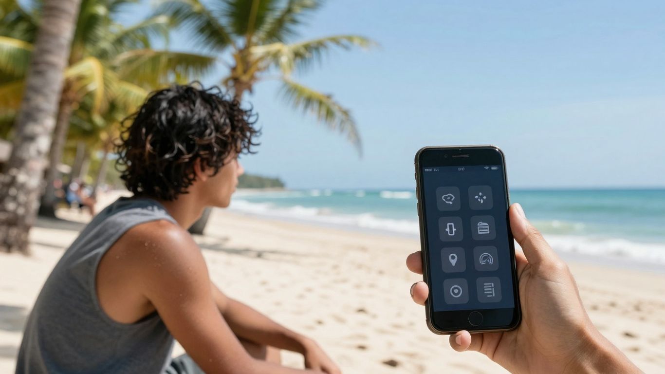 Emergency contacts for Russians in Bali on a smartphone.