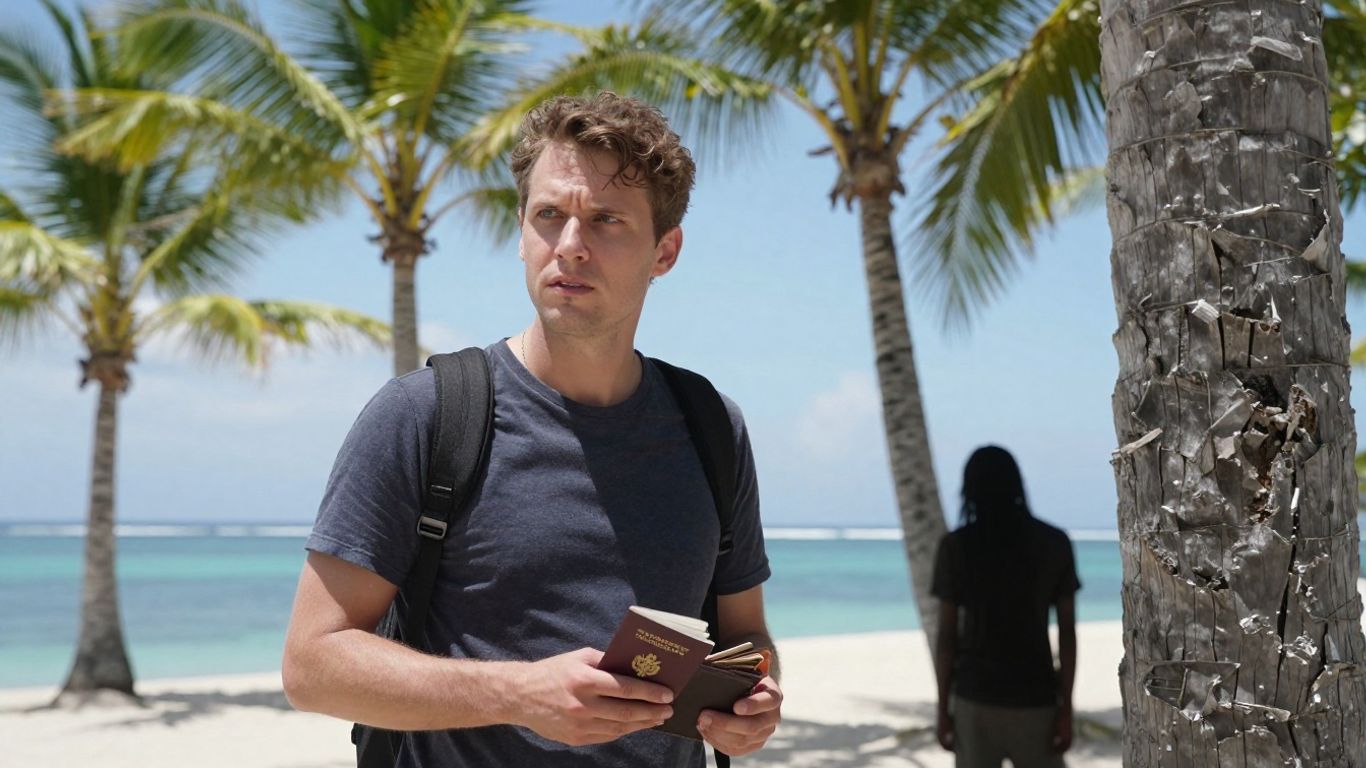 Russian tourist in Bali wary of scams on beach.