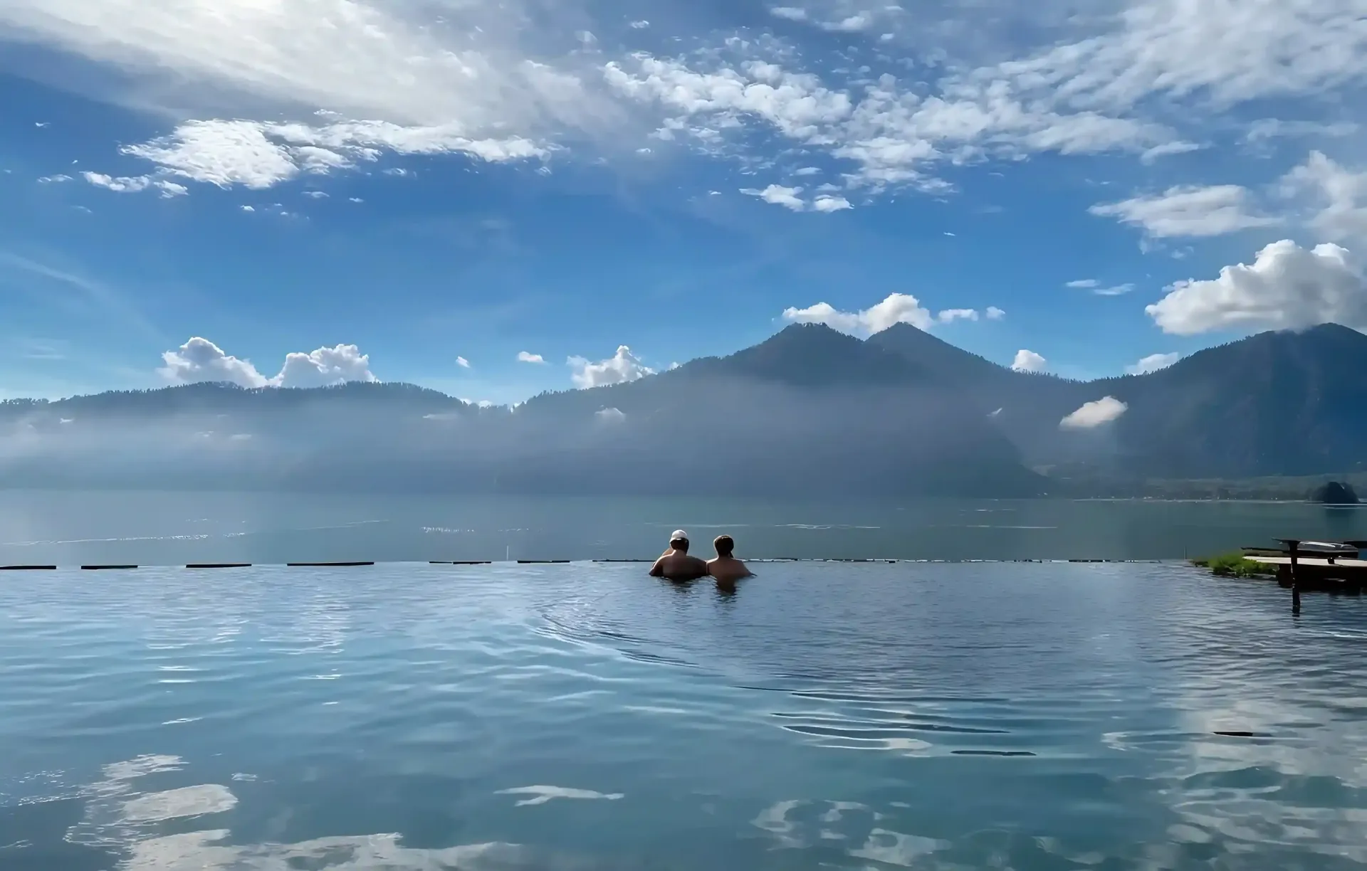 Infinity pool overlooking Lake Batur in the Kintamani highlands
