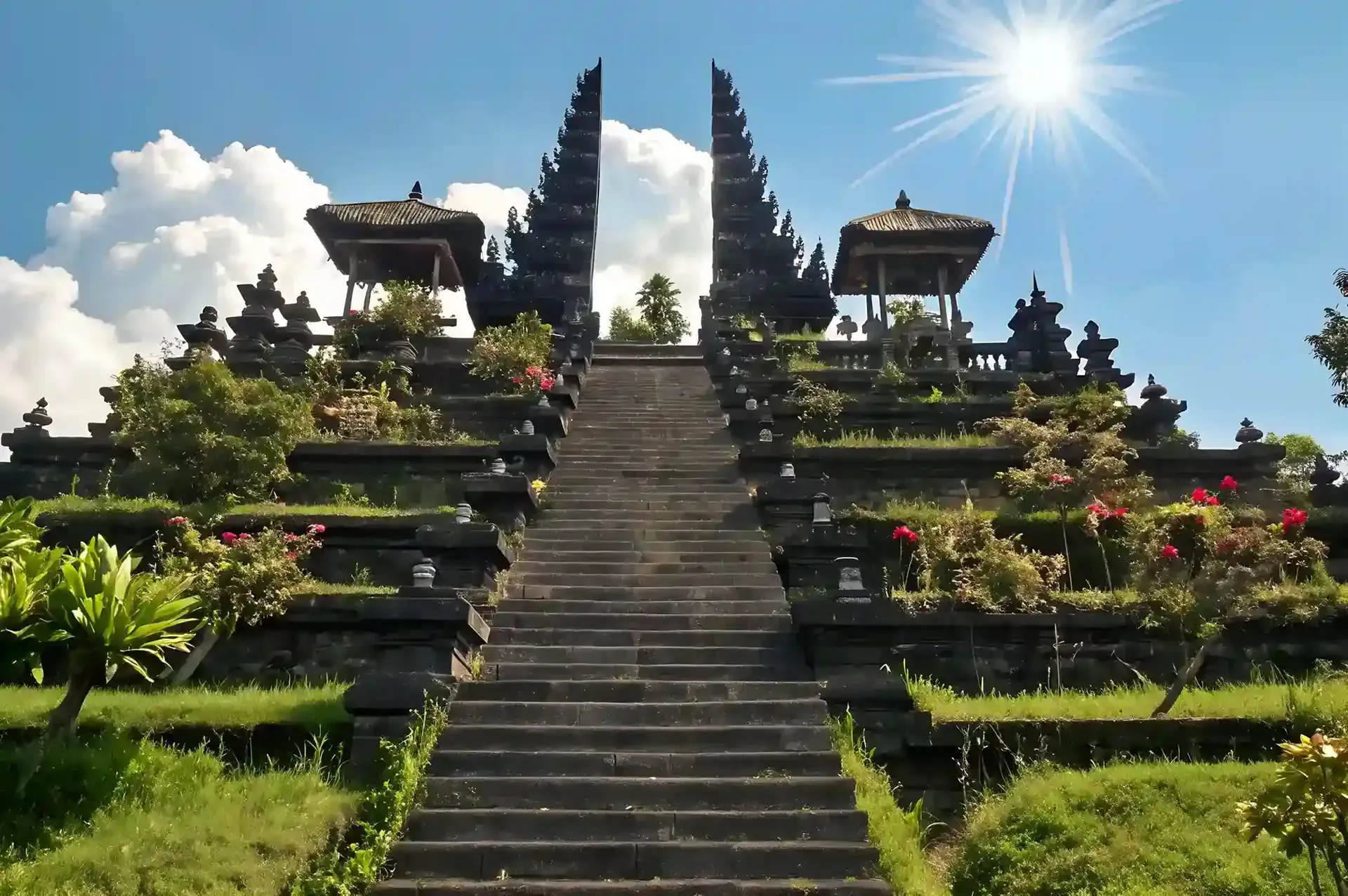 Split gate and stairway of Pura Besakih, Bali's mother temple
